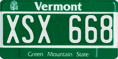 VT license plate XSX668