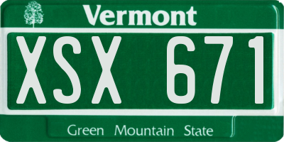 VT license plate XSX671