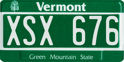 VT license plate XSX676