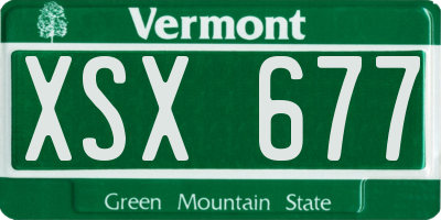VT license plate XSX677