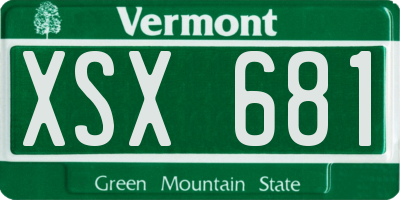 VT license plate XSX681