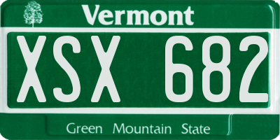 VT license plate XSX682