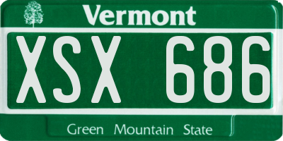 VT license plate XSX686