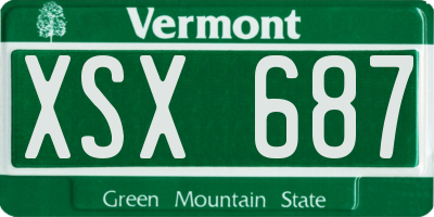 VT license plate XSX687