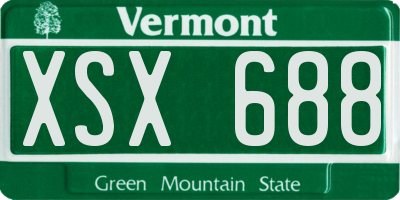 VT license plate XSX688