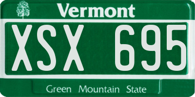 VT license plate XSX695