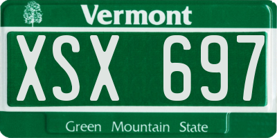VT license plate XSX697