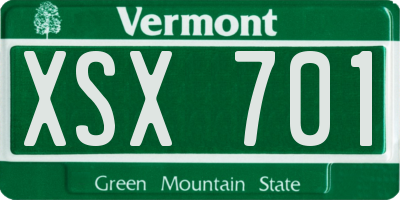 VT license plate XSX701