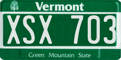 VT license plate XSX703