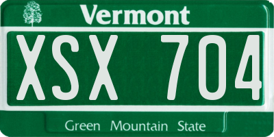 VT license plate XSX704