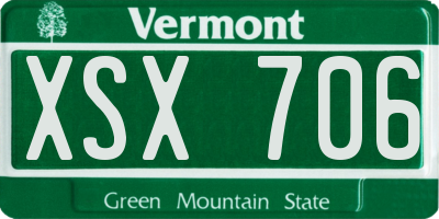 VT license plate XSX706