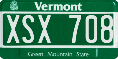 VT license plate XSX708