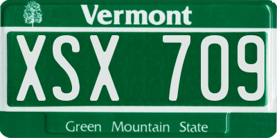 VT license plate XSX709