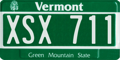 VT license plate XSX711