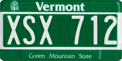 VT license plate XSX712