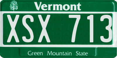 VT license plate XSX713
