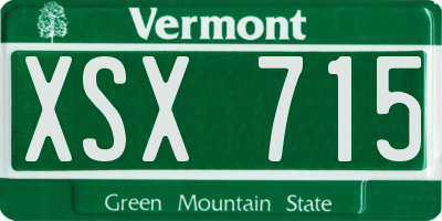 VT license plate XSX715