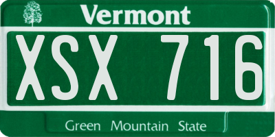 VT license plate XSX716