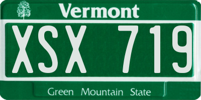 VT license plate XSX719