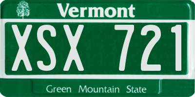 VT license plate XSX721