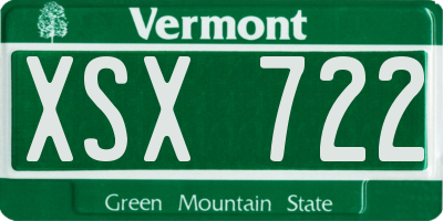 VT license plate XSX722