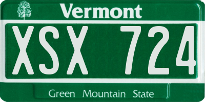 VT license plate XSX724