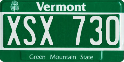 VT license plate XSX730