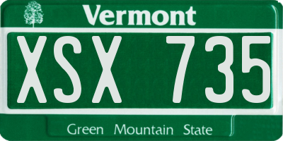 VT license plate XSX735
