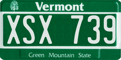 VT license plate XSX739