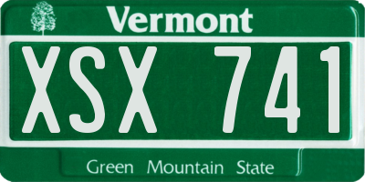 VT license plate XSX741