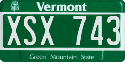 VT license plate XSX743