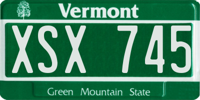 VT license plate XSX745