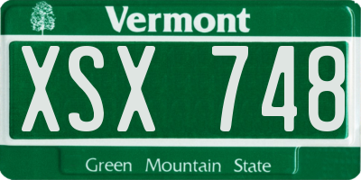 VT license plate XSX748