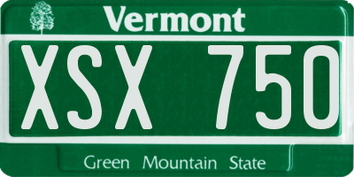VT license plate XSX750