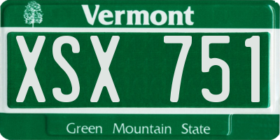 VT license plate XSX751