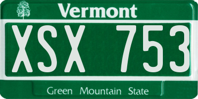 VT license plate XSX753