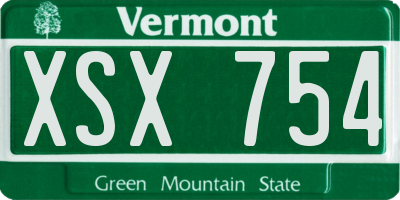 VT license plate XSX754