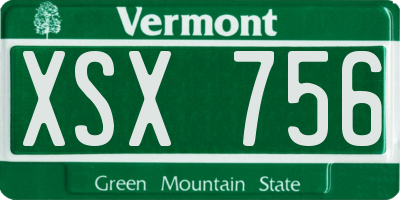 VT license plate XSX756