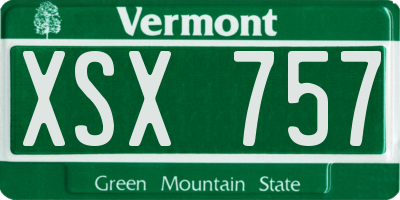 VT license plate XSX757
