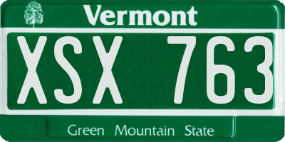VT license plate XSX763