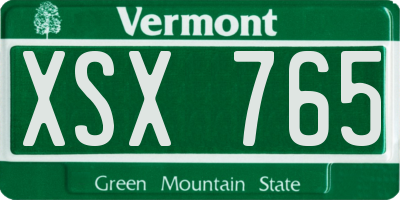 VT license plate XSX765