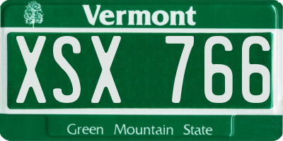 VT license plate XSX766
