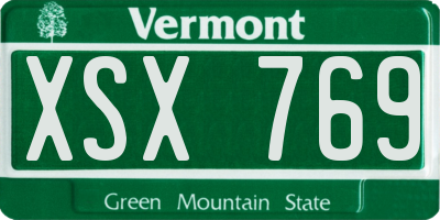 VT license plate XSX769