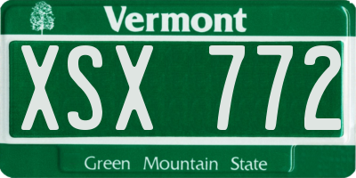 VT license plate XSX772