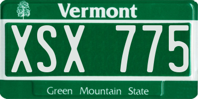 VT license plate XSX775