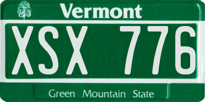 VT license plate XSX776