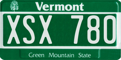 VT license plate XSX780