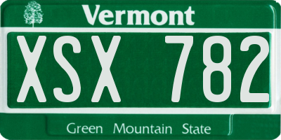 VT license plate XSX782