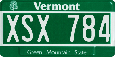 VT license plate XSX784
