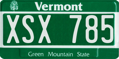 VT license plate XSX785